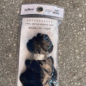 100% human  virgin hair size 18” and 20”